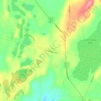 Mappa topografica Summerhaven, altitudine, rilievo
