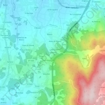 Mappa topografica Constenla, altitudine, rilievo
