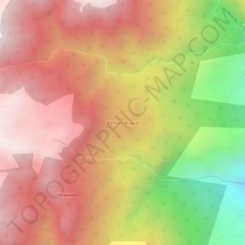 Mappa topografica Barnala Bugyal, altitudine, rilievo