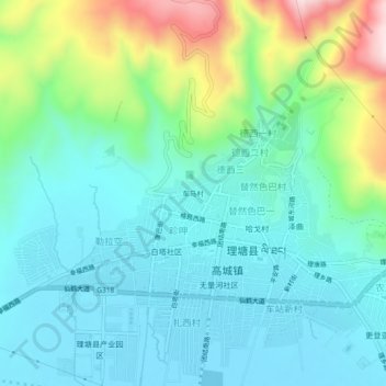 Mappa topografica 车马村, altitudine, rilievo