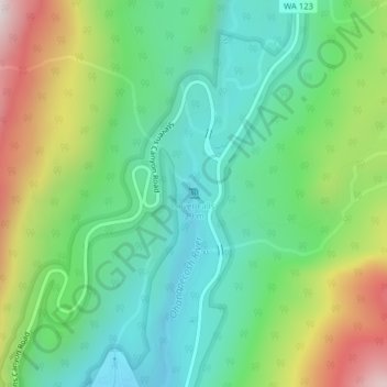 Mappa topografica Silver Falls, altitudine, rilievo