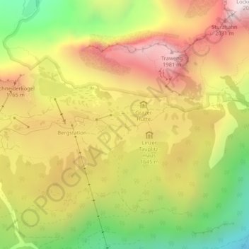 Mappa topografica Tauplitzalm, altitudine, rilievo
