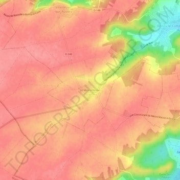 Mappa topografica Le Mesnil-Racoin, altitudine, rilievo