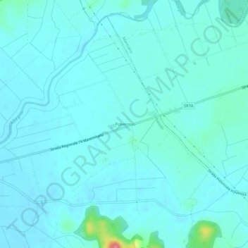Mappa topografica Polverosa, altitudine, rilievo