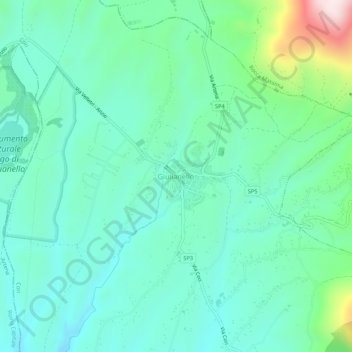 Mappa topografica Giulianello, altitudine, rilievo