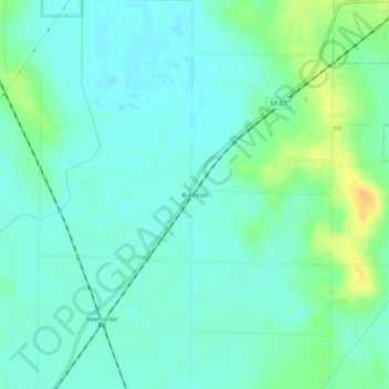 Mappa topografica Bushrod, altitudine, rilievo