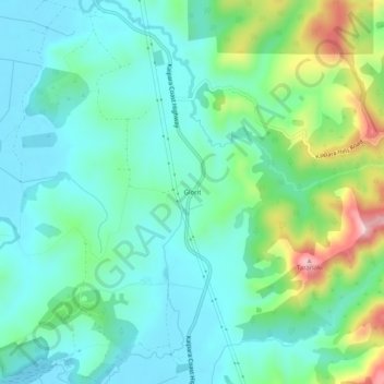 Mappa topografica Glorit, altitudine, rilievo