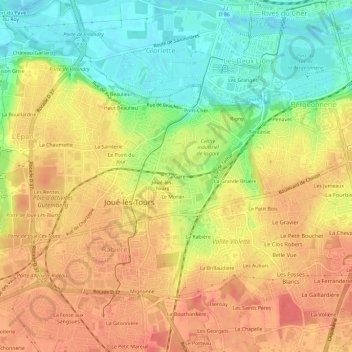 Mappa topografica La Gare, altitudine, rilievo