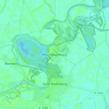 Mappa topografica Klein Rosenburg, altitudine, rilievo