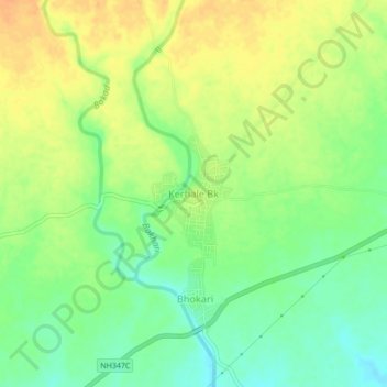Mappa topografica Kerhale Bk, altitudine, rilievo