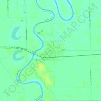 Mappa topografica Oslo, altitudine, rilievo