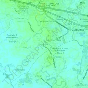 Mappa topografica Look 2nd, altitudine, rilievo
