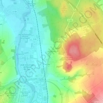 Mappa topografica Les Archies, altitudine, rilievo