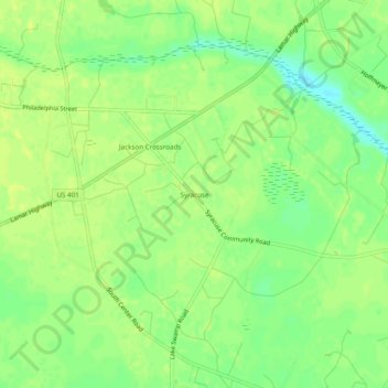 Mappa topografica Syracuse, altitudine, rilievo