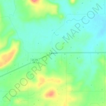 Mappa topografica Cabaniss, altitudine, rilievo