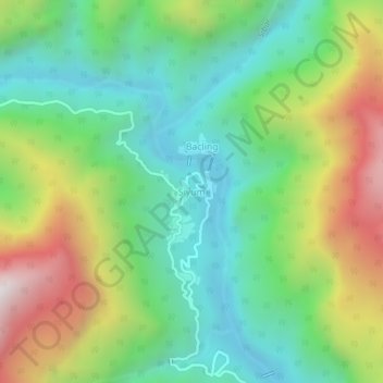 Mappa topografica Siyum, altitudine, rilievo