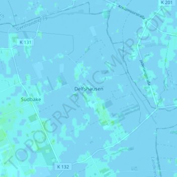 Mappa topografica Delfshausen, altitudine, rilievo