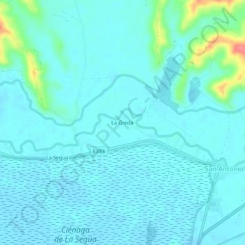 Mappa topografica La Greda, altitudine, rilievo