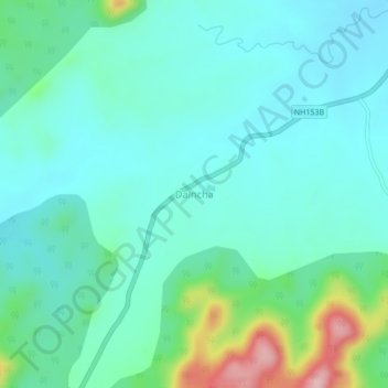 Mappa topografica Daincha, altitudine, rilievo