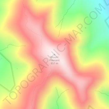Mappa topografica Mount Pleasant, altitudine, rilievo