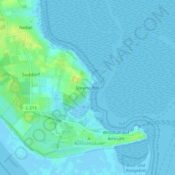 Mappa topografica Steenodde, altitudine, rilievo