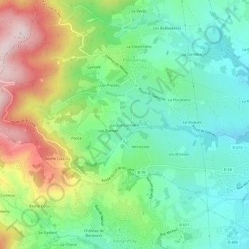 Mappa topografica La Quinsonnière, altitudine, rilievo