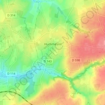 Mappa topografica Les Terres Alix, altitudine, rilievo