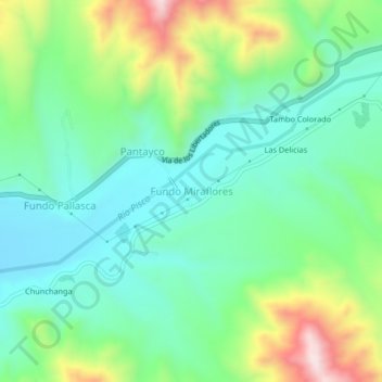 Mappa topografica Fundo Miraflores, altitudine, rilievo