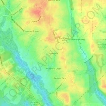 Mappa topografica Tamerlane, altitudine, rilievo
