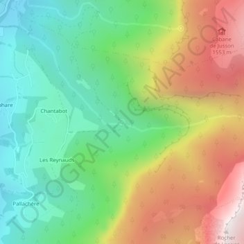 Mappa topografica Les Trois Fontaines, altitudine, rilievo