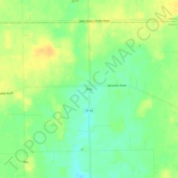 Mappa topografica Polo, altitudine, rilievo