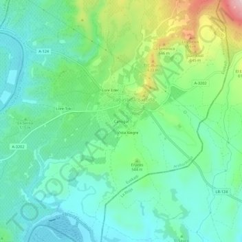 Mappa topografica Canogal, altitudine, rilievo