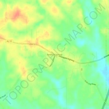 Mappa topografica Reddock Springs, altitudine, rilievo