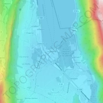 Mappa topografica La Nublière, altitudine, rilievo