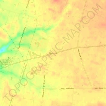 Mappa topografica Monterey, altitudine, rilievo