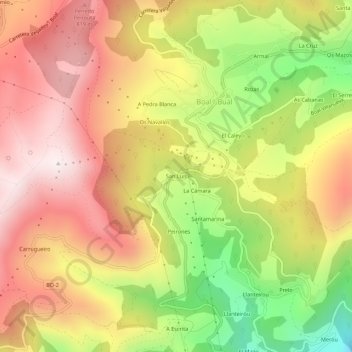 Mappa topografica San Luís, altitudine, rilievo