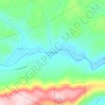 Mappa topografica Franklindale, altitudine, rilievo
