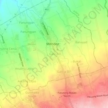 Mappa topografica Galicia 2, altitudine, rilievo