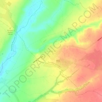 Mappa topografica Kurtdere, altitudine, rilievo