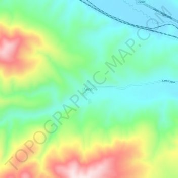 Mappa topografica Seren, altitudine, rilievo