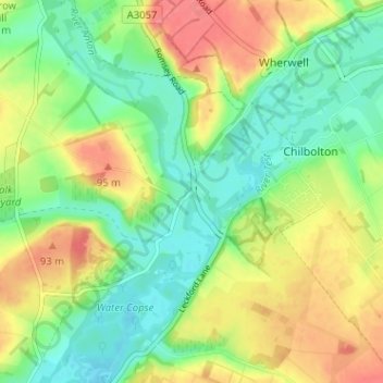 Mappa topografica Fullerton, altitudine, rilievo