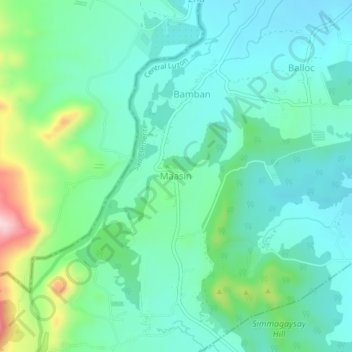 Mappa topografica Maasin, altitudine, rilievo