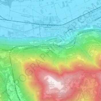 Mappa topografica Robasacco, altitudine, rilievo