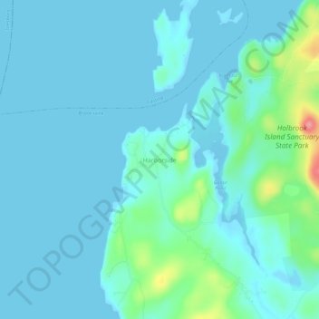 Mappa topografica Harborside, altitudine, rilievo