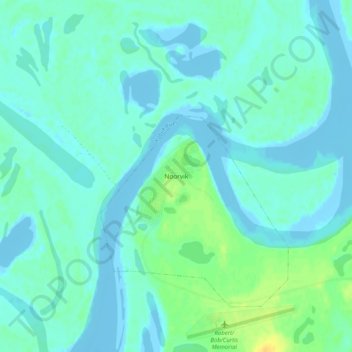 Mappa topografica Noorvik, altitudine, rilievo