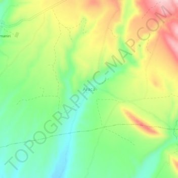 Mappa topografica Araca, altitudine, rilievo