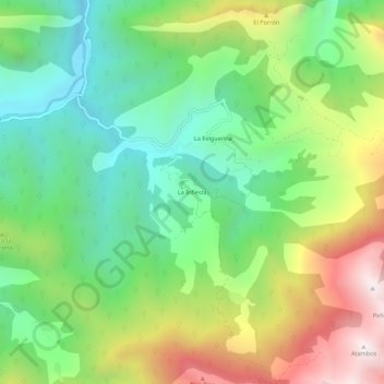 Mappa topografica La Infiesta, altitudine, rilievo