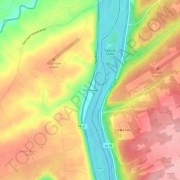 Mappa topografica Smithtown, altitudine, rilievo