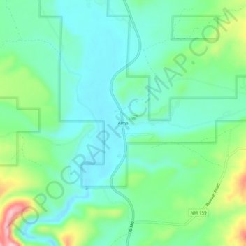 Mappa topografica Alma, altitudine, rilievo