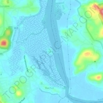 Mappa topografica Ilha de Rachol, altitudine, rilievo